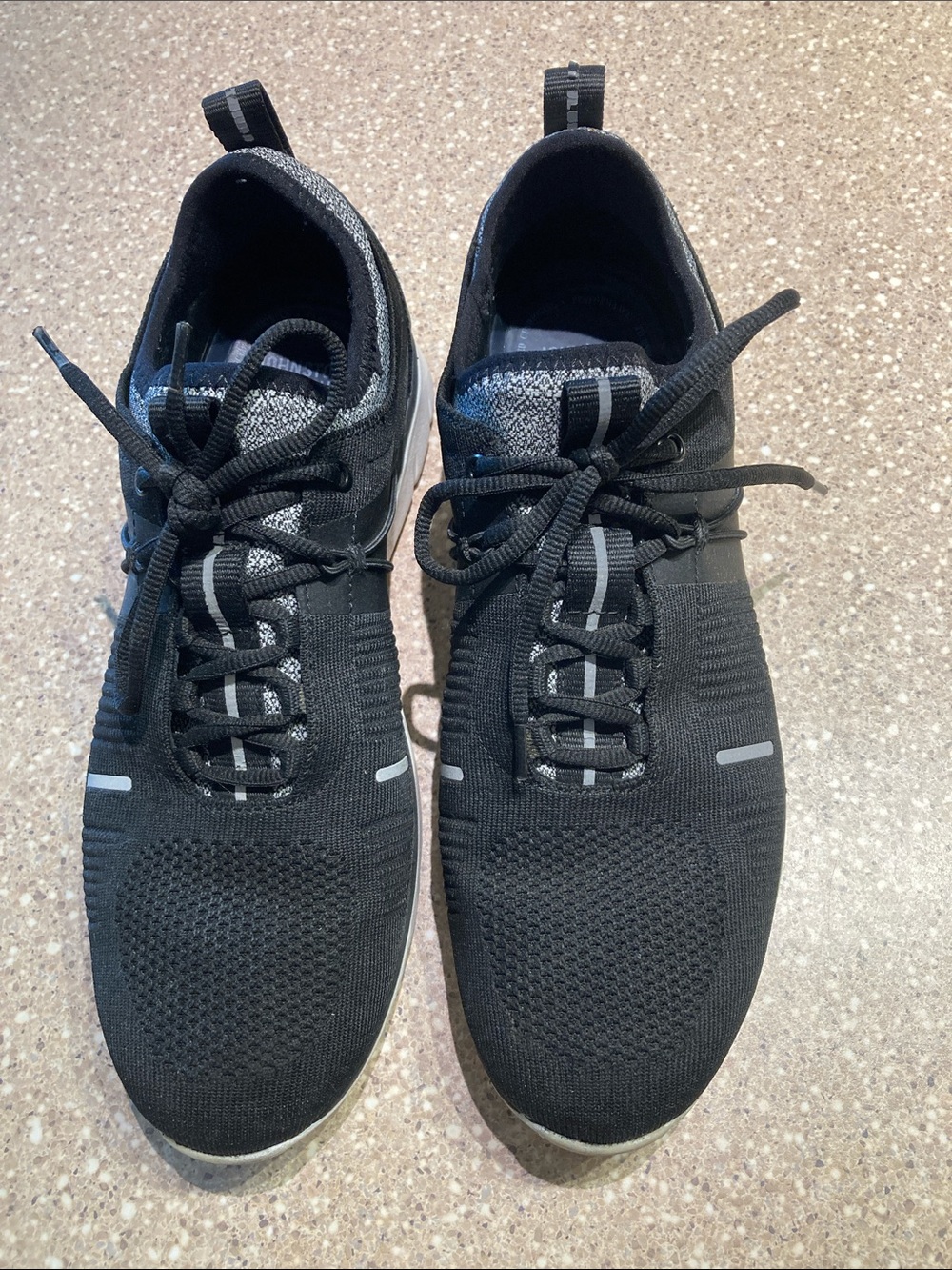 Johnston & Murphy XC4 Black Knit Athletic Sneakers with Grey Accents